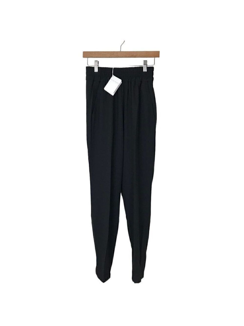 NWT Fabiana Filippi Black Slip On Pants 50% Virgin Wool 50% Viscose Size XS